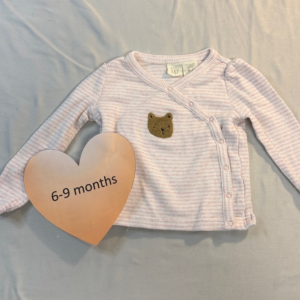 GAP - cross body long  sleeve top. Size 6-9 months